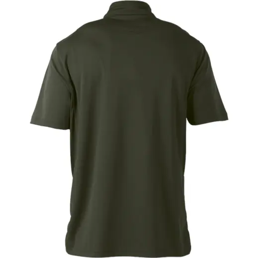 Mens Heritage Ventilated Quick Dry Golfer Olive Back